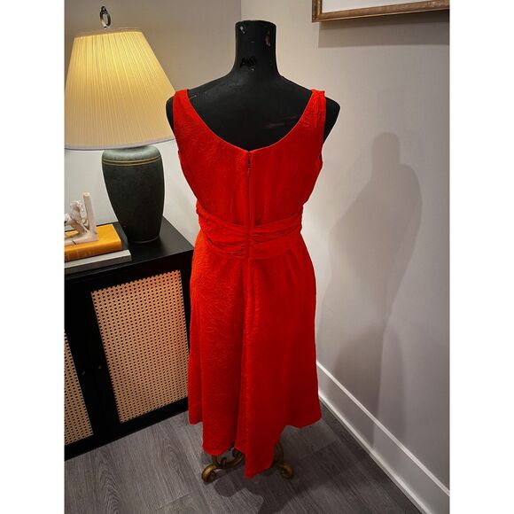 Coldwater Creek Silk Burnt Orange Sleeveless Midi Western Style Dress Size 10 - Picture 3 of 15